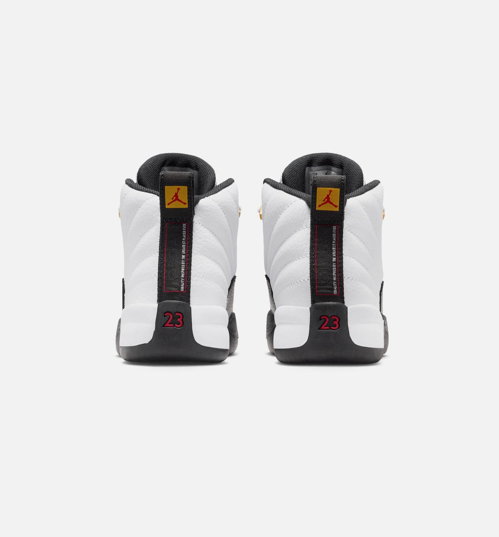 Air Jordan 12 Retro Taxi Preschool Lifestyle Shoes - White/Black/Taxi