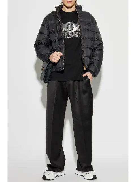 Versace embroidered logo puffer jacket