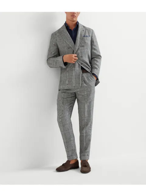 Brunello Cucinelli plaid double-breasted blazer