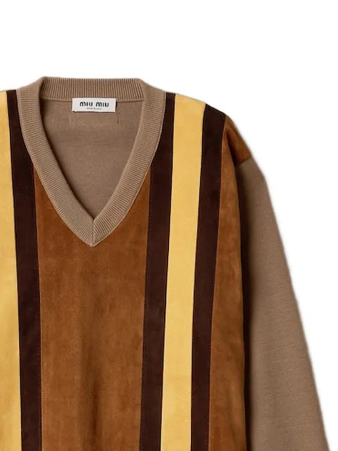Miu Miu striped V-neck sweater