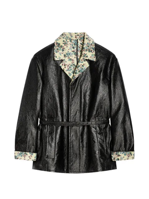 DRIES VAN NOTEN coated belted jacket