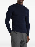 Manière De Voir KW003 in navy fitted mock-neck wool-blend jumper