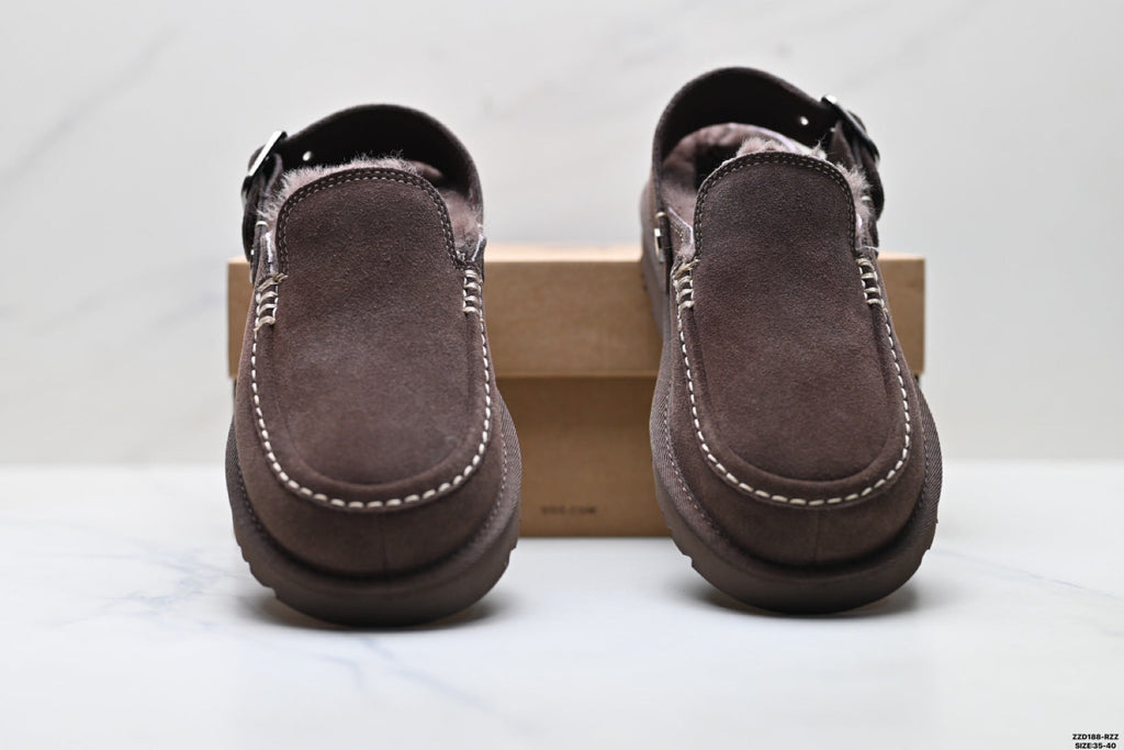 UGG Golden Family Shearling Buckle Clogs