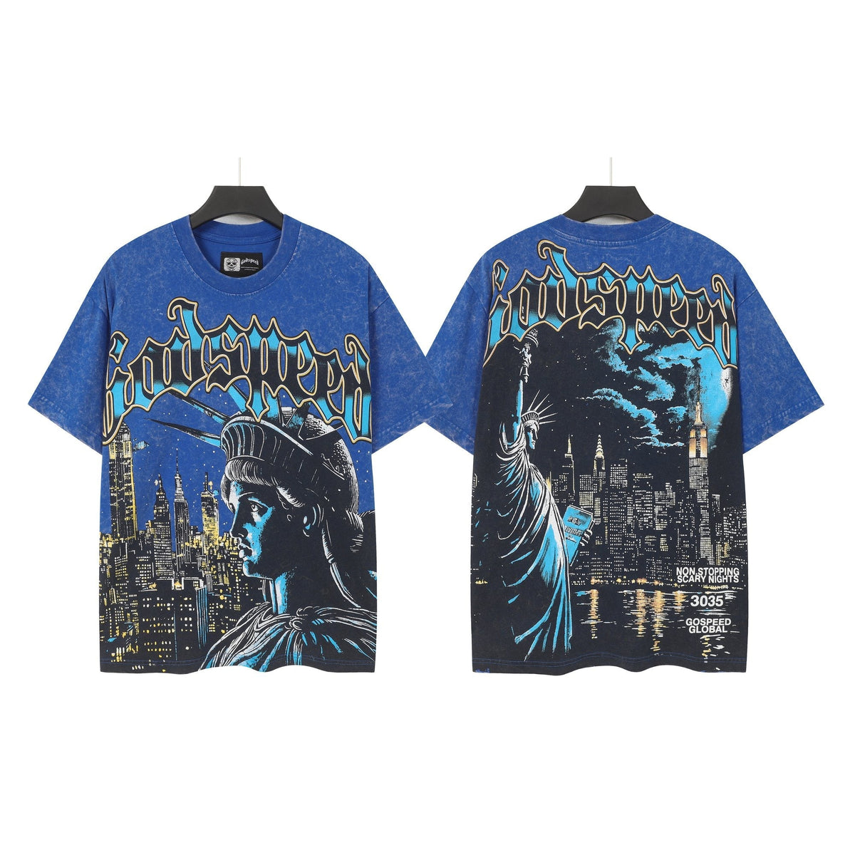 Godspeed Statue of Liberty Skyline Graphic T-Shirt