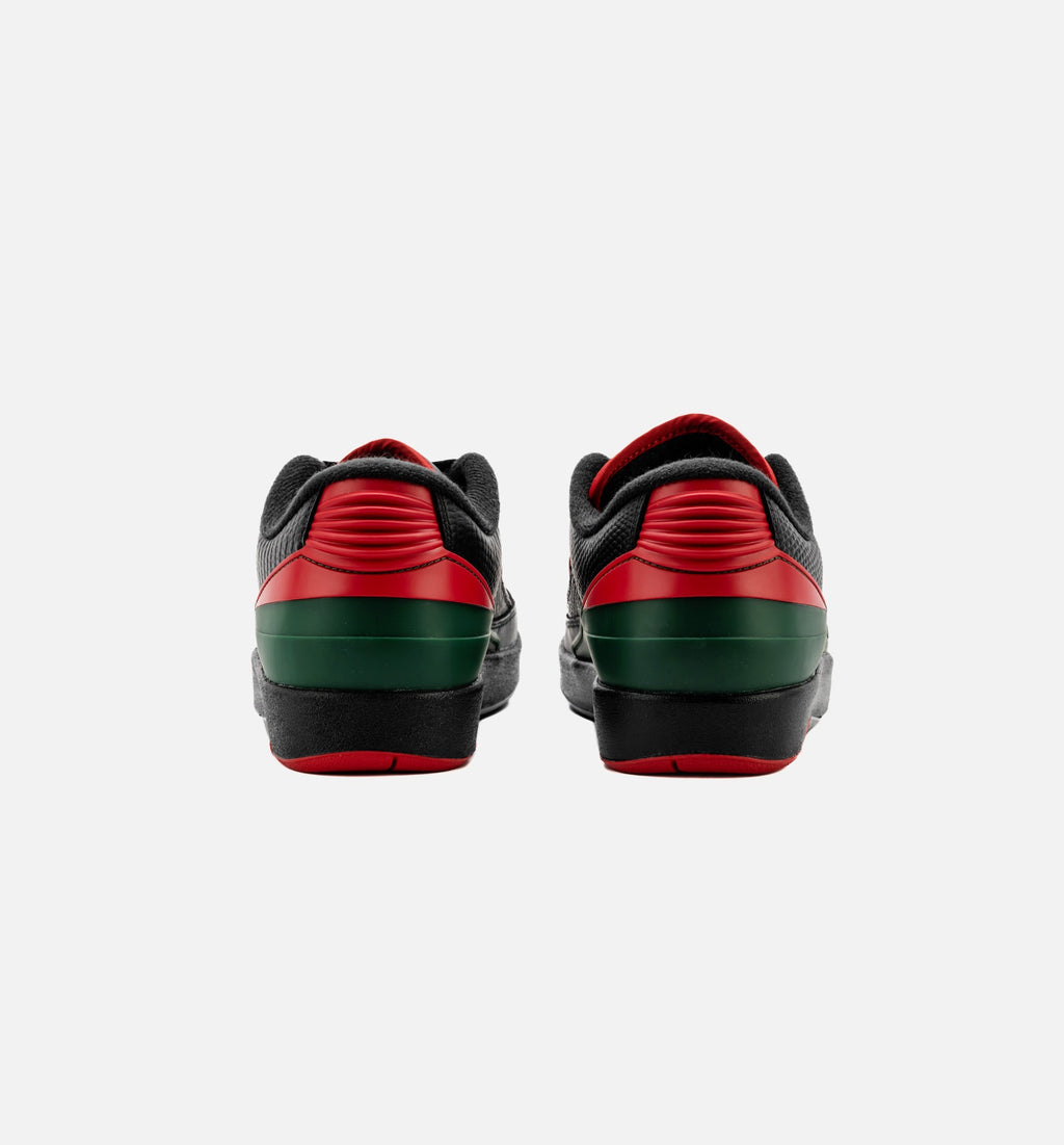 Air Jordan 2 Retro Low Christmas Big Kids' Sneakers - Black / Fire Red / Cement Grey