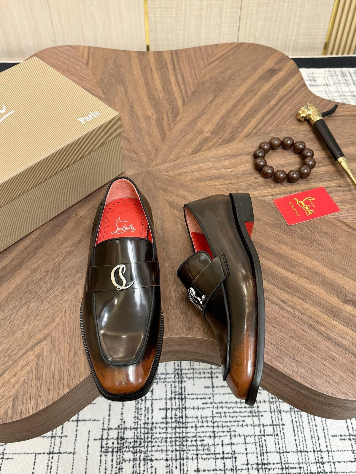 Christian Louboutin Black Hardware Loafers
