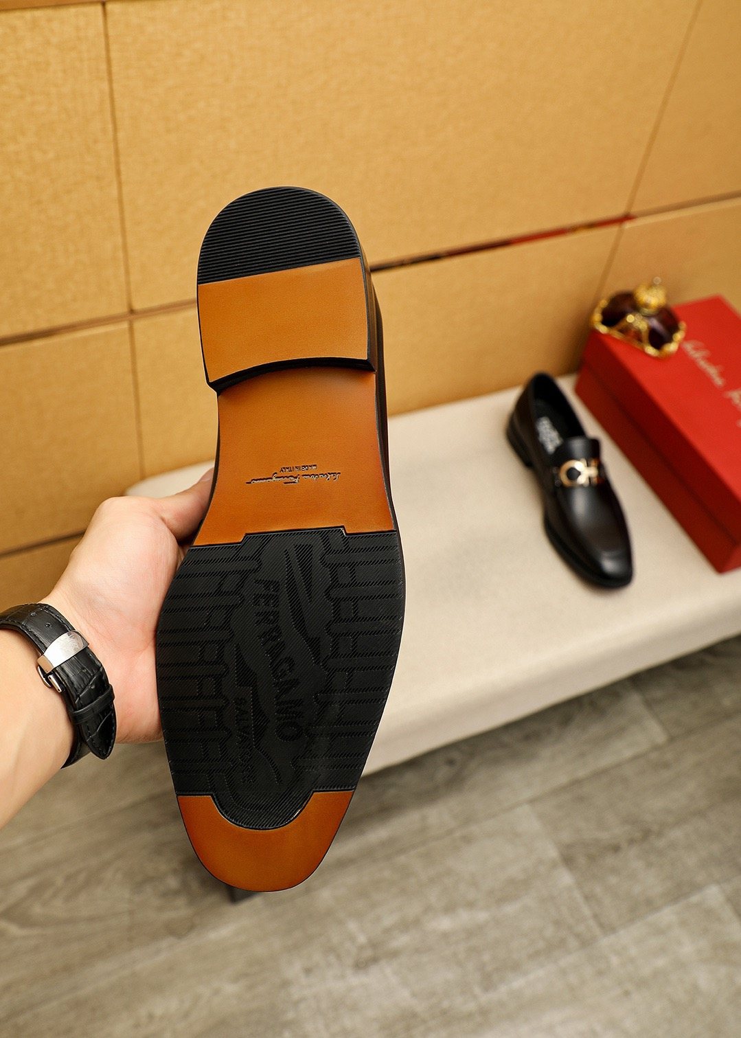 Ferragamo Metal Buckle Loafers