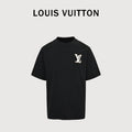 Louis Vuitton 26SS Front & Back Leather Letter Logo T-Shirt Black