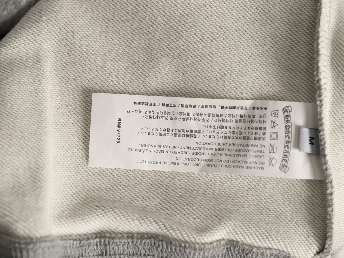 Chrome Hearts Horseshoe and Gothic-Lettering Zip Hoodie - Light Gray